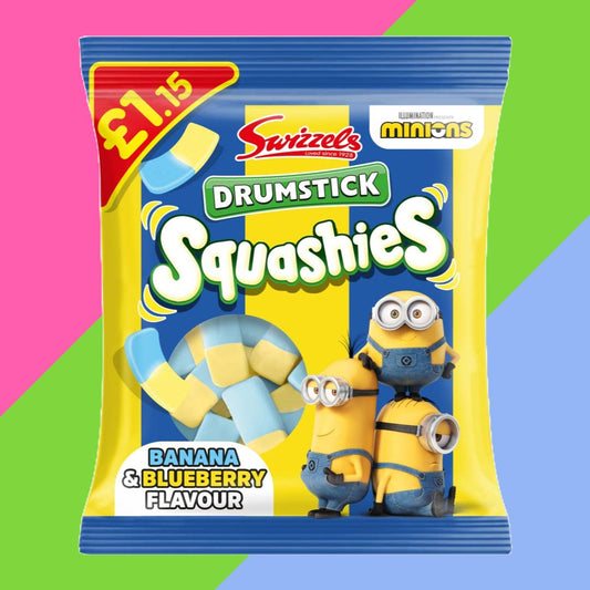 Swizzels Drumstick Squashies Minions Banana & Blueberry, candy, Swiftie Candy