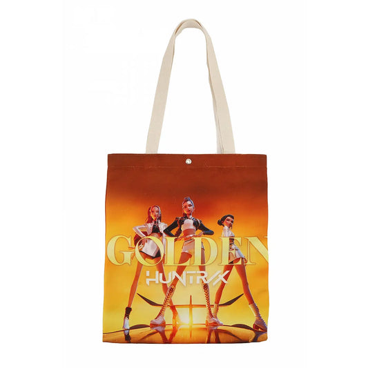 Yellow/Golden K-Pop Demon Hunter Kpop Rumi Mira Zoey Canvas Tote Bag