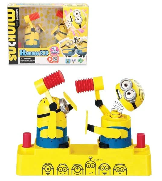 Minions Hammer POP-Toys-Epoch-D About this item Product details Quick! Press the button to win! When the hammer hits your opponent's Minions, its head will pop out!From Epoch Games! A fun and exciting game to play with family and friends! For 2 players. Ages 4 and up. - Quick! Press the button to win!- When the hammer hits your opponent's Minions, its head will pop out!- From Epoch Games - a fun and exciting game to play with family and friends!- For 2 players- Suitable for ages 4 and up-Kidz Toys