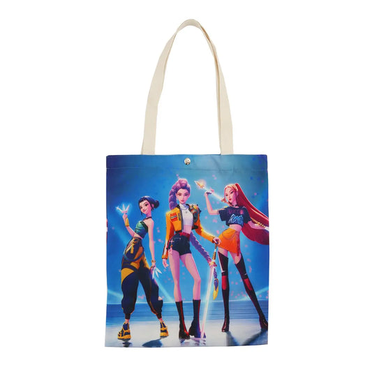 Blue K-Pop Demon Hunter Kpop Rumi Mira Zoey Canvas Tote Bag