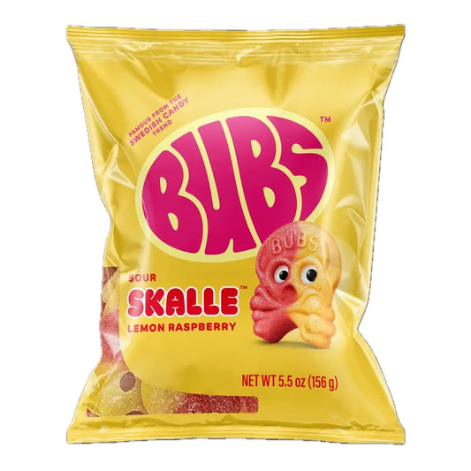 Bubs Sour Skalle Skull Lemon Raspberry Swedish Gummies