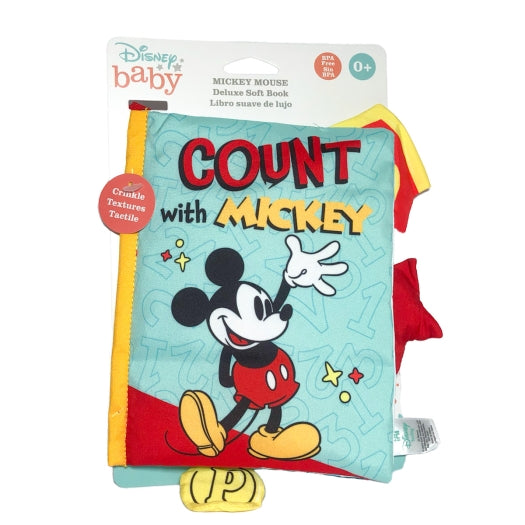 Disney - Count with Mickey Mouse Deluxe Soft Book, Mickey Mouse, Disney Soft Book