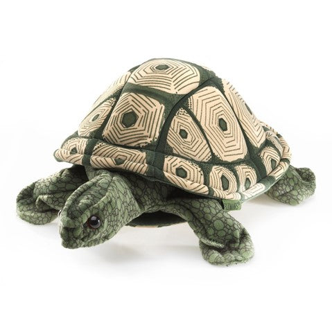 Green Tortoise plush hand puppet