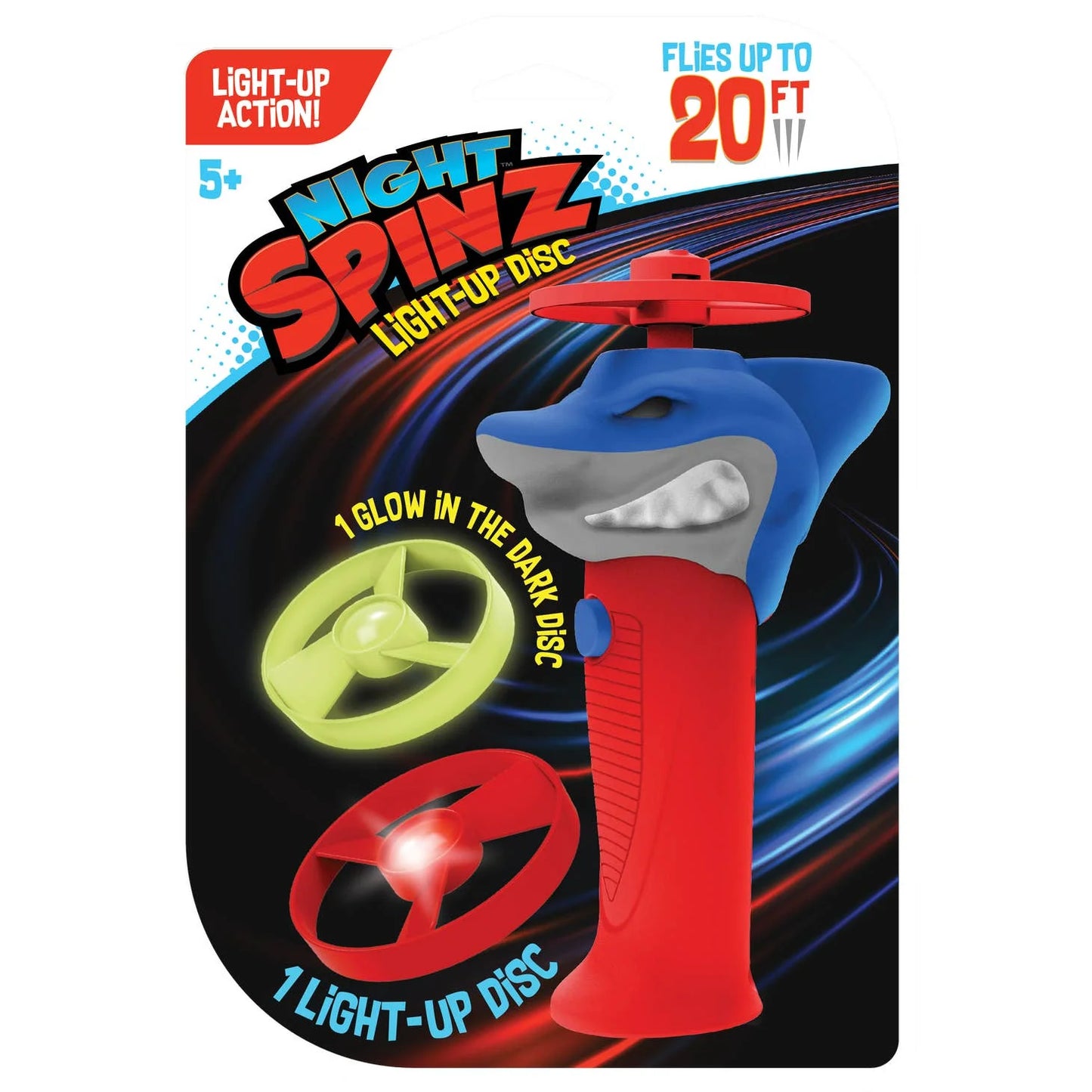 NIGHT SPINZ 12 PIECE PDQ ASSORTMENT LIGHT UP DISK RED-Skullduggery-Kidz Toys