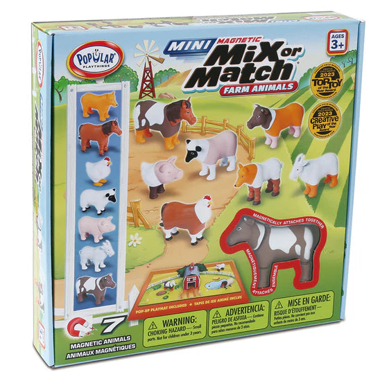 Mini Magnetic Mix or Match Animals - Farm-Toys-Renee Levine Sales-Active Play Construction Infant & Toddler Magnets Playsets / Kits Pretend Play-Kidz Toys