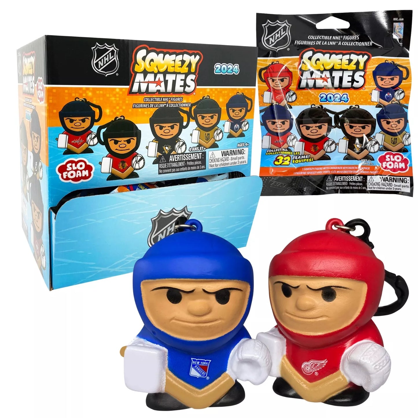 squeezy mates, nhl, hockey, mini figures, squishy toys