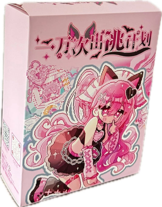 Product packaging with anime-style character on a pink background