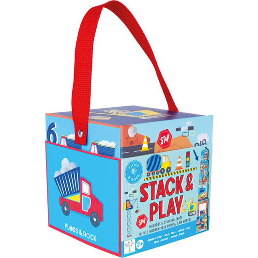 Children's educational toy set packaging with colorful design and red handle.