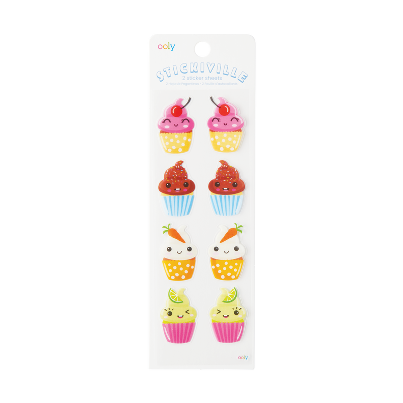 assorted cupcake sticker sheet