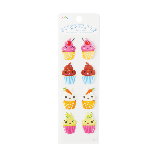 assorted cupcake sticker sheet