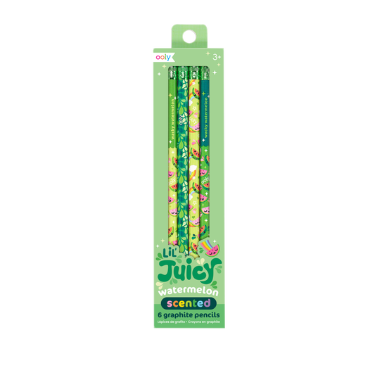 lil juicy scented graphite pencils - watermelon - set of 6-OOLY-Kidz Toys