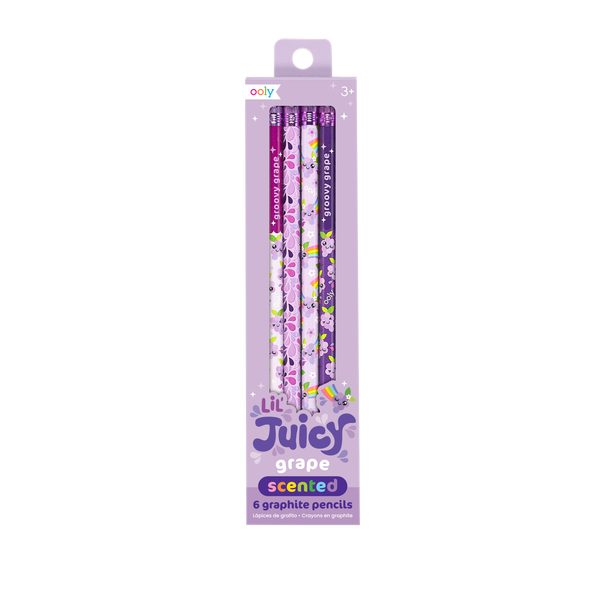 Lil Juicy Scented Graphite Pencils- Grape (set of 6)-OOLY-Kidz Toys