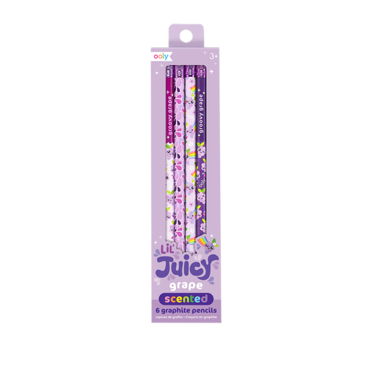 Lil Juicy Scented Graphite Pencils- Grape (set of 6)-OOLY-Kidz Toys