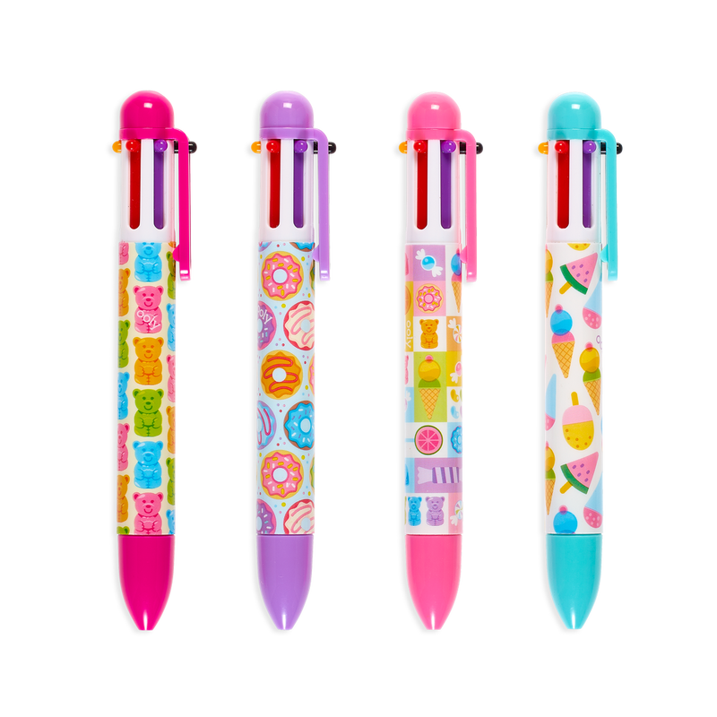 Multi-color pens with girly sweets design in assorted colors