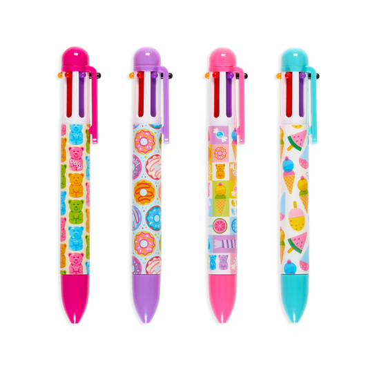 Multi-color pens with girly sweets design in assorted colors