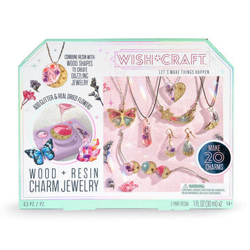 Bright Stripes Wish*Craft Wood + Resin Charm Jewelry, DIY, jewelry kit, charm jewelry
