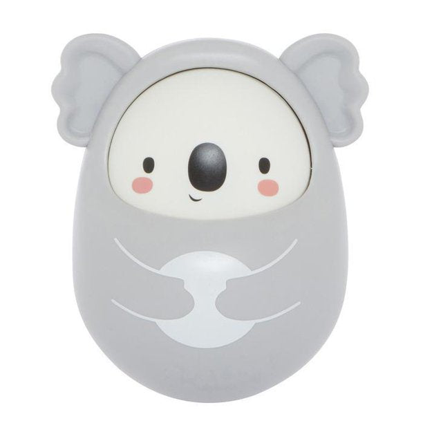 Koala Roly Poly Toy-Schylling-Roly Poly Koala loves being pushed, pulled or knocked over - always bobbing up for more fun. Koala’s rounded, weighted bottom will always spin him back upright for more play. And as he rolls around he makes a lovely tinkling bell sound, for additional sensory stimulation. Ideal for babies learning to crawl, Koala’s wobbling action entices little ones to reach out and push. The repetitive action improves hand-eye coordination and fine motor skills, all the while helping to devel
