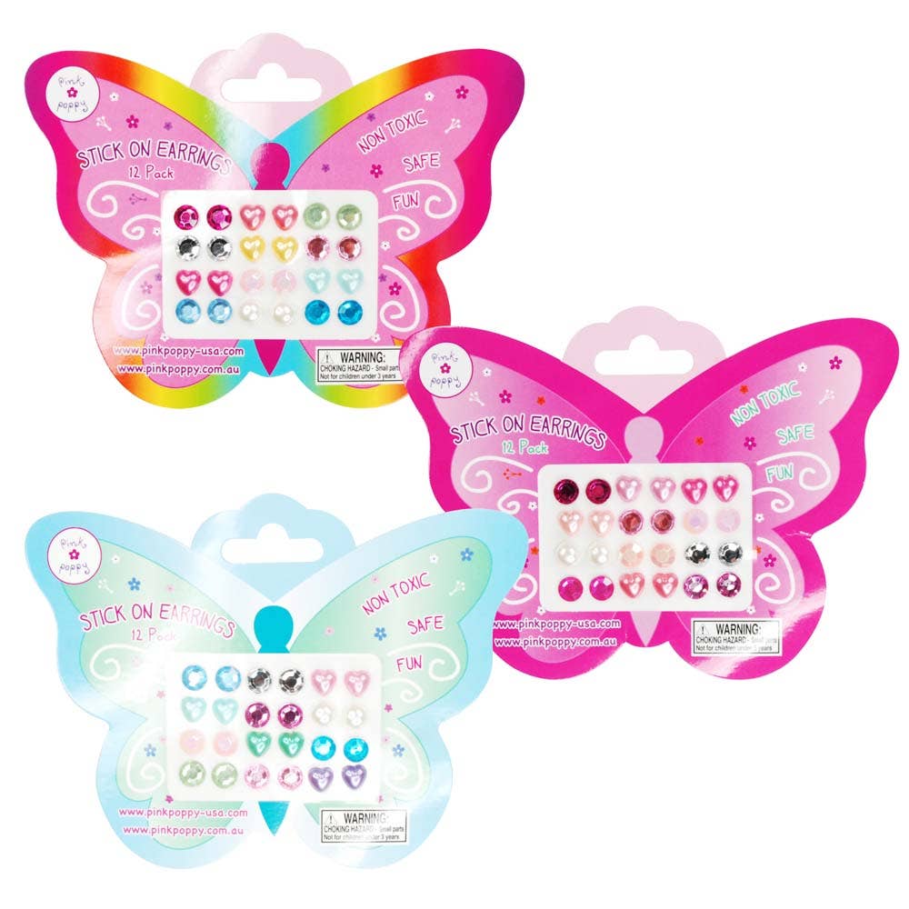 Earrings, Stick on earrings, little girl earrings, earring set