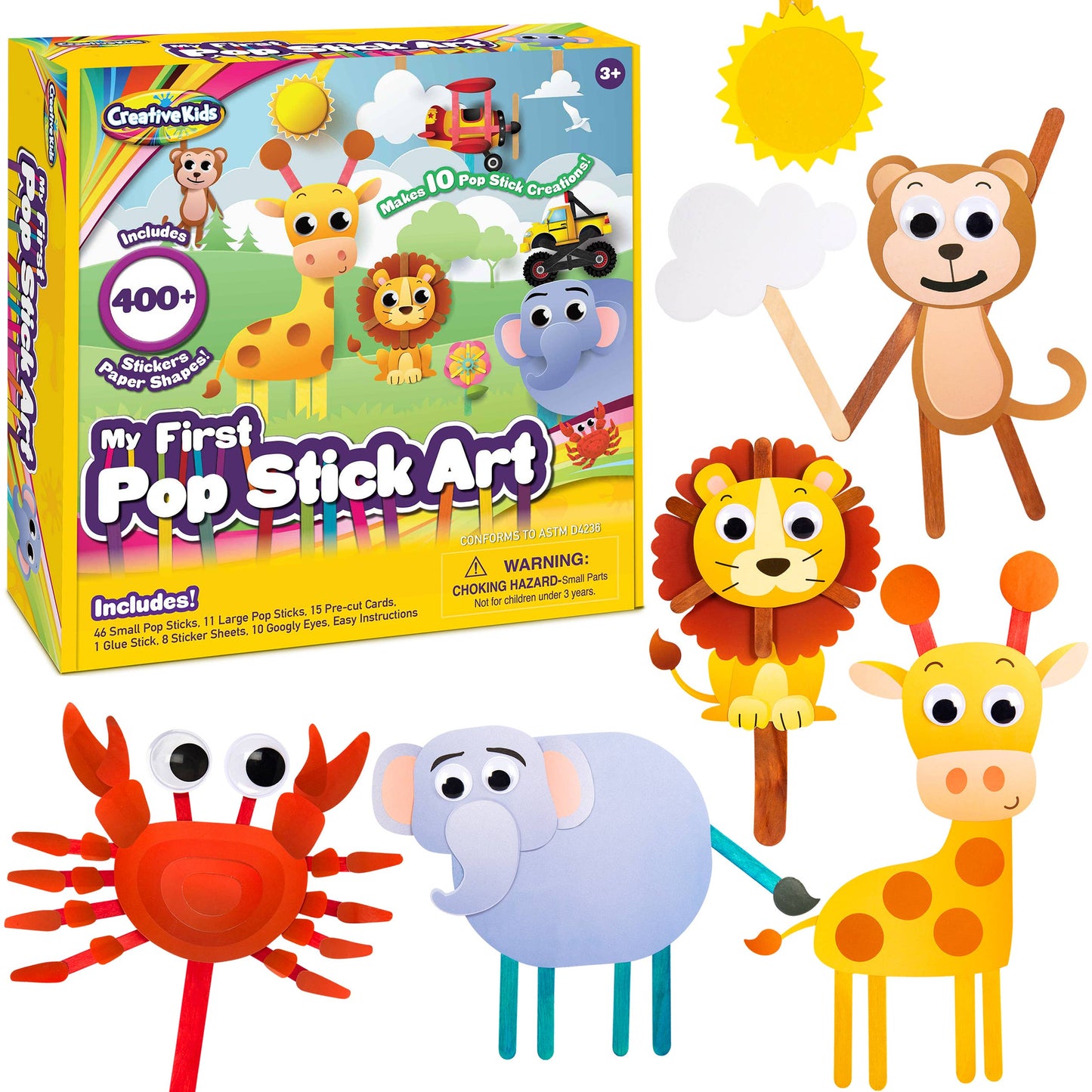 Creative Kids Create 12 Pop Stick Art Figures For Kids, Crafts, Arts and Crafts