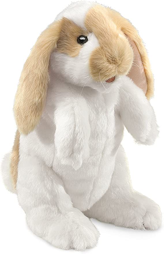 White and tan plush bunny rabbit