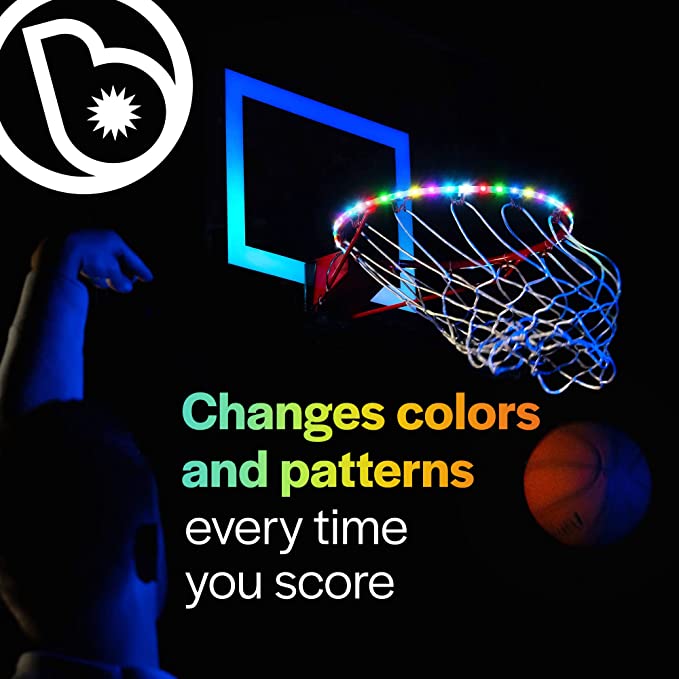 HOOP BRIGHTZ-COLOR MORPHING-Toys-Brightz Ltd-About this item MOTION ACTIVATED – designed and patented in the USA the LED basketball hoop light light by Brightz features motion detection technology that senses every time a ball passes through the basketball hoop and changes colors when you score LIGHTS GO CRAZY - celebrate every shot with a basketball rim light that goes crazy with each basket! The backboard sensor activates unique multicolor flashing color chaging styles keeps the game going long after the