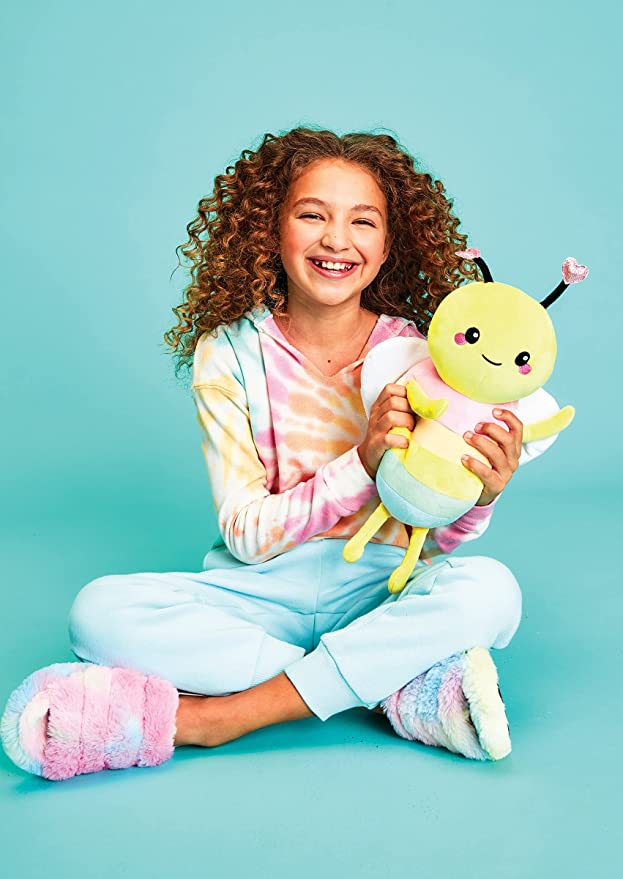 Bumble Bee Fleece Stuffed Animal-Toys-Iscream-About this item There's always room for one more fun, bright, comfy, crazy throw pillow - especially when it's as fun as this cutie of a pillow This soft fleece plush pillow looks like the happiest bumble bee ever and is ready to liven up any space Best of all, this pillow isn't just a joy to look at - this fleecy find is filled with the softest polyfill so its never lumpy or bumpy! The perfect combination of colorful fun, to-die-for design, quintessential quali