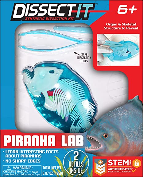 Dissect-It Piran, Pirha Simulated Synthetic Lab Dissection STEM Toy, Piranha Lab