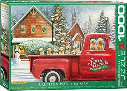 Furry Friends Holiday Farm 1000-Piece Puzzle-eurographics-Kidz Toys