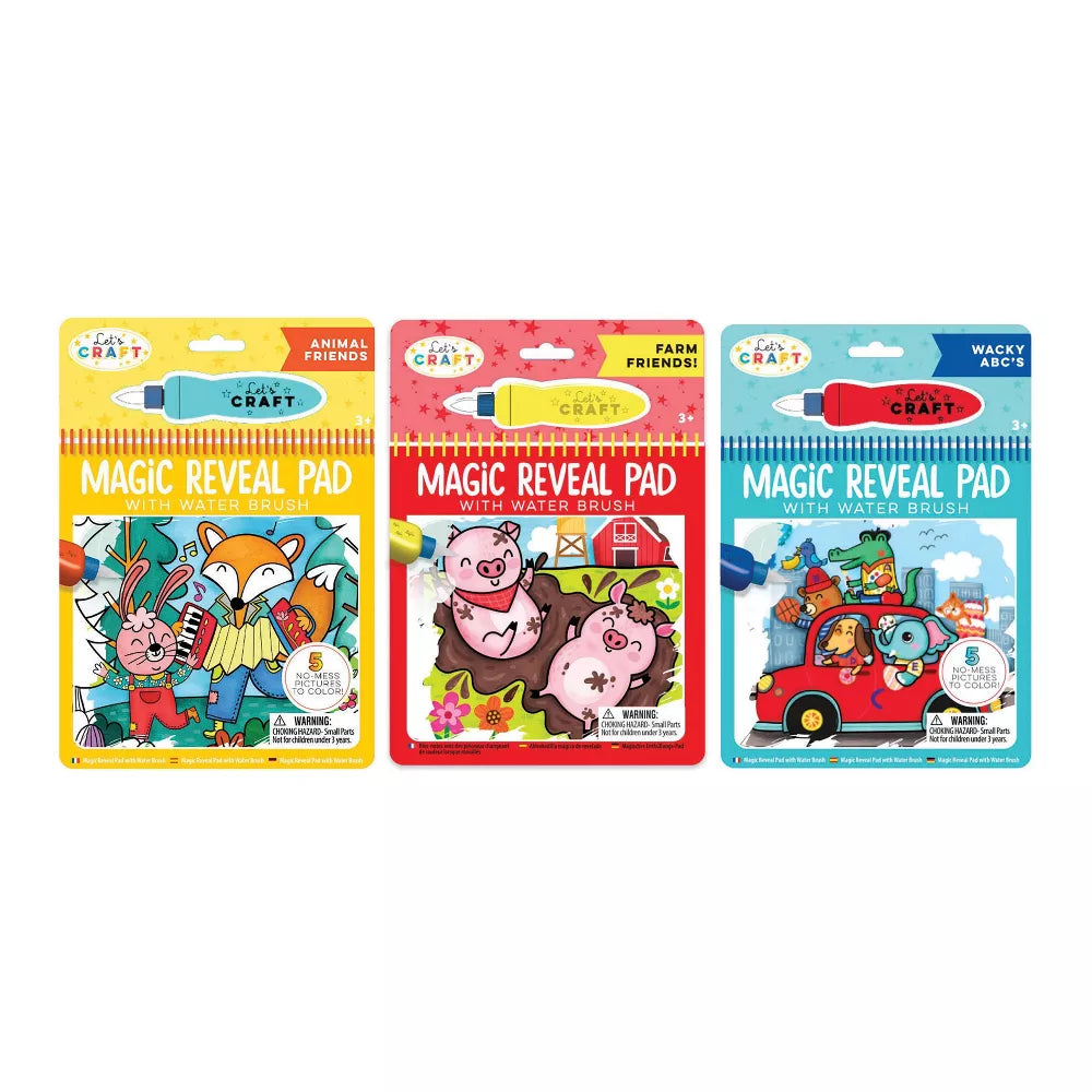Let's Craft Magic Reveal Pads: Farm Friends-Bright Stripes-Kidz Toys