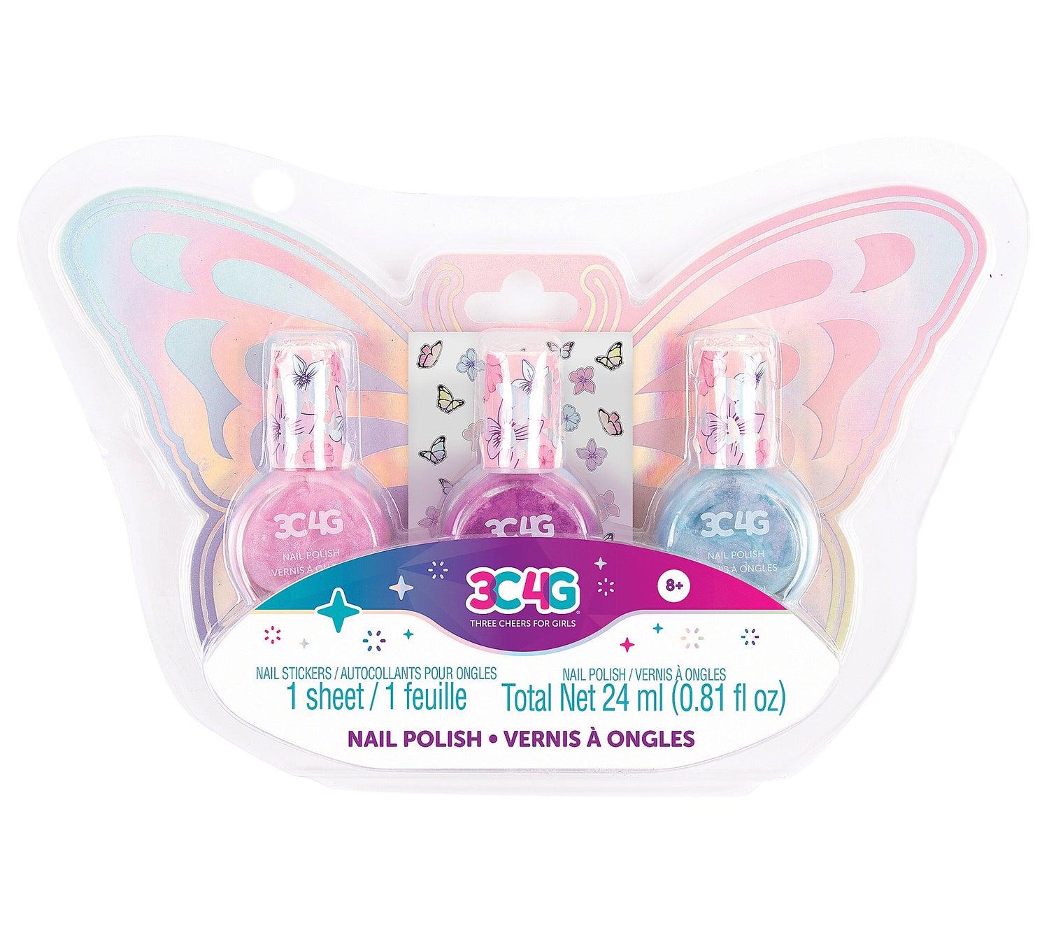 Butterfly Nail Polish Trio, Kids Nail Polish, Nail Polish