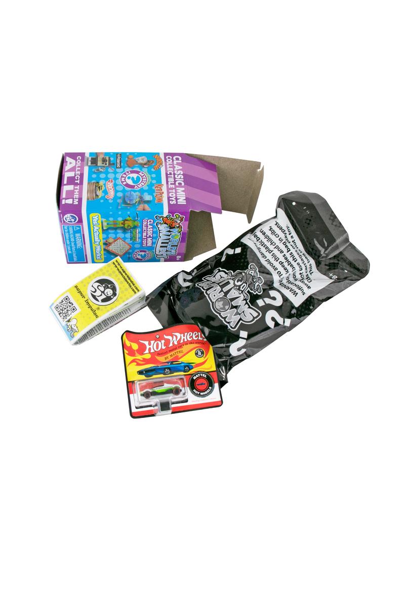 World's Smallest Blind Box-Toys-Super Impulse-Each box contains a secret classic mini collectible toy from World’s Smallest/World’s Coolest Toys! There are 11 assorted items in the assortment. Collect them all! Teenage Mutant Ninja Turtles Assorted Lava Lamp Kerplunk Hot Wheels Assorted Nerfoop Colorforms Assisted Polaroid Monopoly Scrabble Care Bares assorted Mystery Item. Ages 8+-Kidz Toys