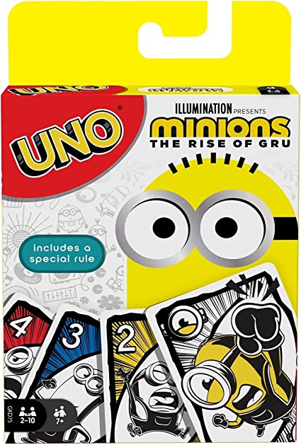 UNO minions game featuring Minions the Rise of Gru card game for ages 7+ and 2-10 players