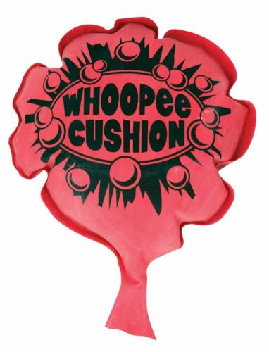 inflatable Whoopee Cushion joke toy in pink color