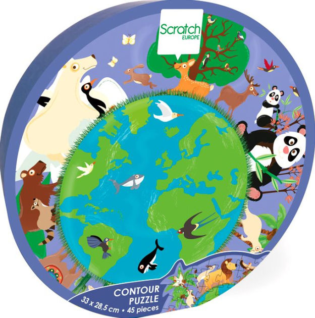 Contour Puzzle World 45 pcs, Puzzle, Kids Puzzle, Contour Puzzle