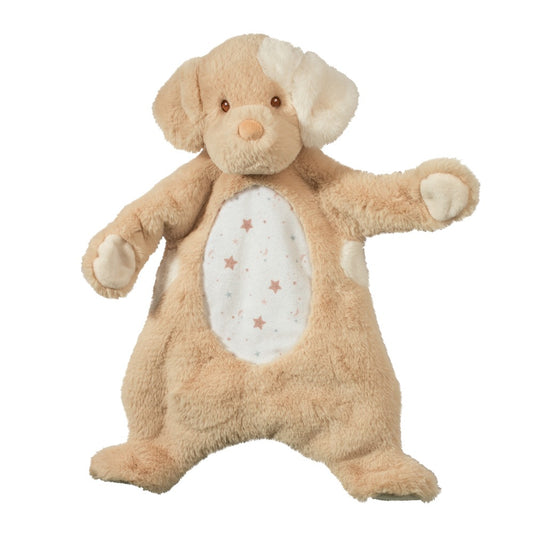 Auggie Tan Puppy Sshlumpie-Toys-Douglas-When it’s time for a nap, Auggie the Tan Puppy Sshlumpie is eager to join in because cuddling is what he does best! Crafted in decadently soft plush fabrics, Auggie will delight Baby’s sense of touch and will provide security and comfort. Machine washable and featuring embroidered eyes, this lightweight, versatile lovey is the ideal companion for infants. Understuffed with just the right amount of fill, it’s easy to pack him into a diaper bag or spread him out flat fo