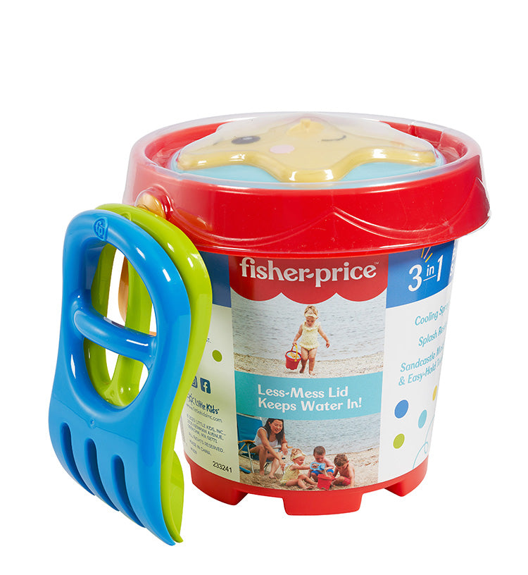 fisher price, 3 in 1 bucket, sprinkler, beach bucket