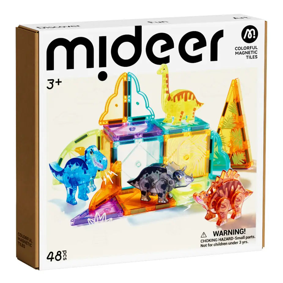 Colorful Magnetic Tiles: Jurassic Adventure 48P