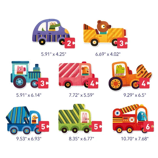 Level Up! Puzzles with Storage Bag- Level 1: Animals 2p-6p