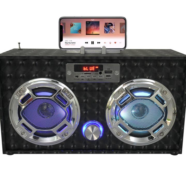 Black 3D Wireless Boombox with Fm Radio