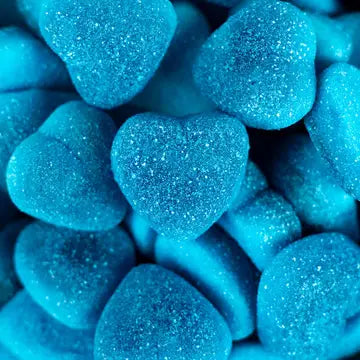 Sour Blue Raspberry Gummy Hearts