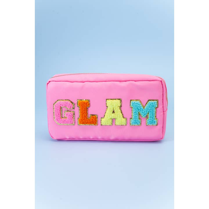 Classic Glam Small Travel Cosmetic Makeup Pouch HOT PINK, Makeup Bag, Travel Bag, Glam