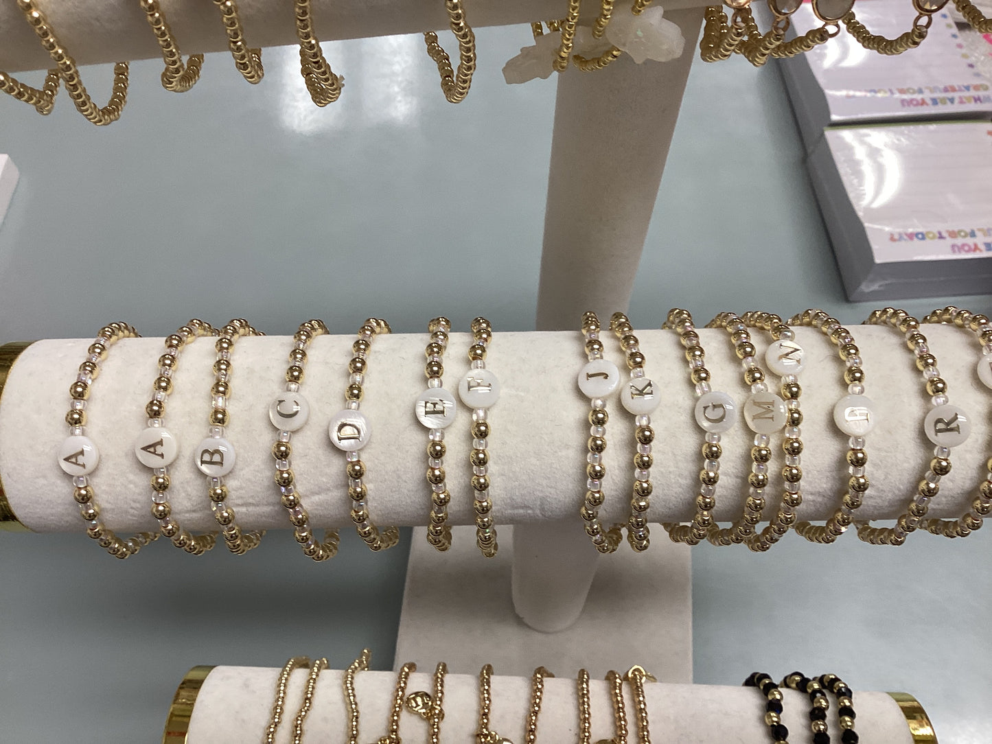 Initial pearl bracelet