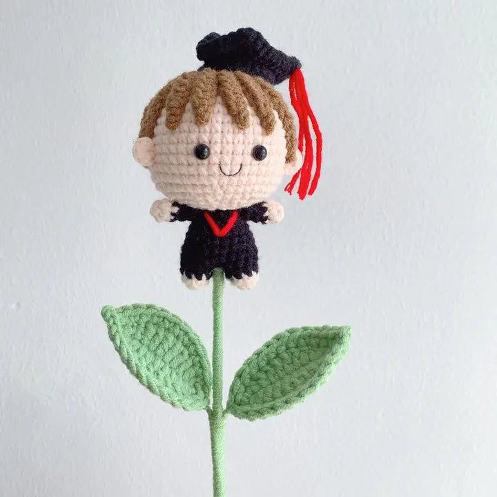 Crochet Graduation Doll, Handmade Gifts, Holiday Decor