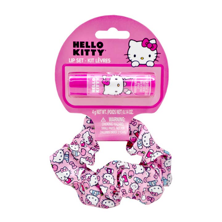 Hello Kitty Lip Balm N Hair Scrunch Set, Kids Makeup, Hair Accessories