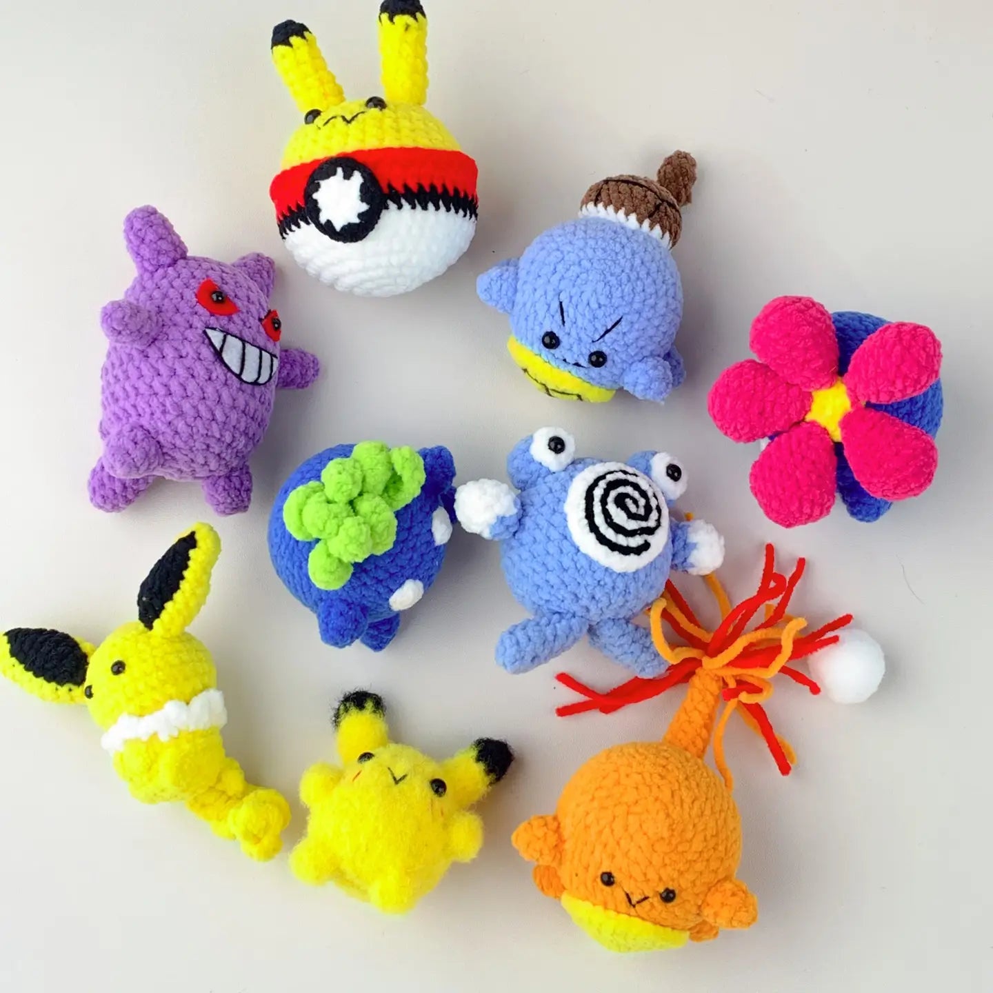 Crochet Pokémon Plush Keychain—Handmade Gifts