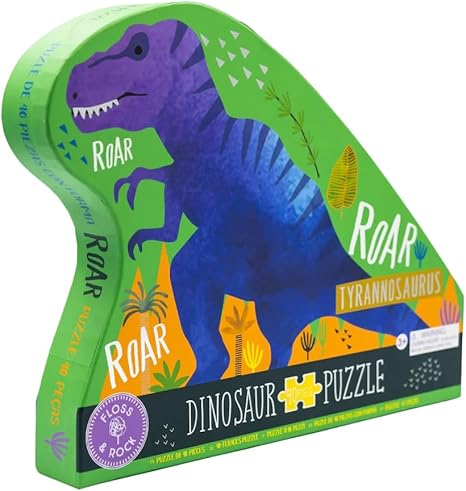 Dino 40 piece Dinosaur Shaped Jigsaw Puzzle with Shaped Box