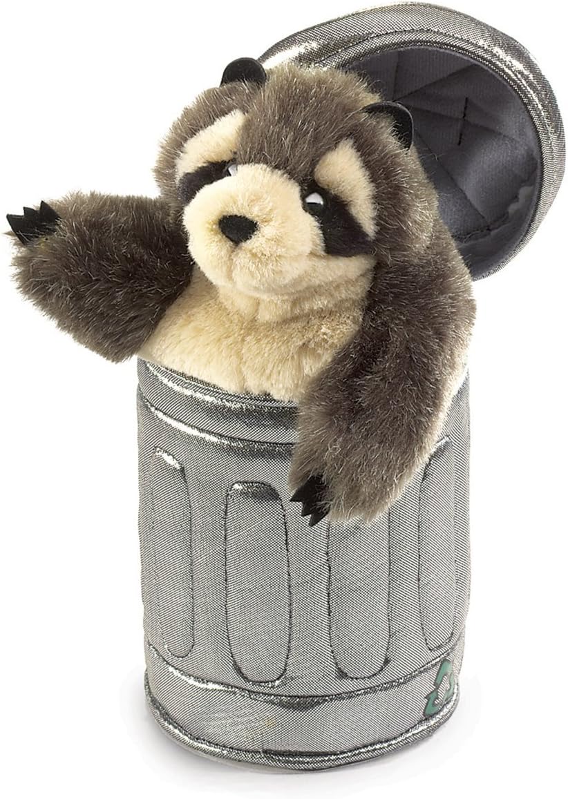 Racoon in Garbage Can Puppet