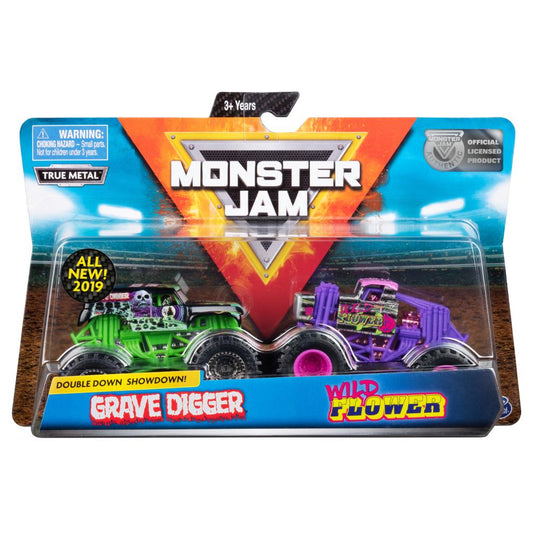 Monster jam, official 1:64 scale die-cast  monster trucks two pack (styles may vary)