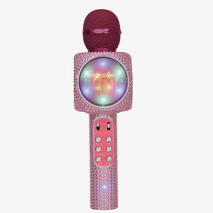 Pink Bling Karaoke Microphone & Bluetooth Speaker