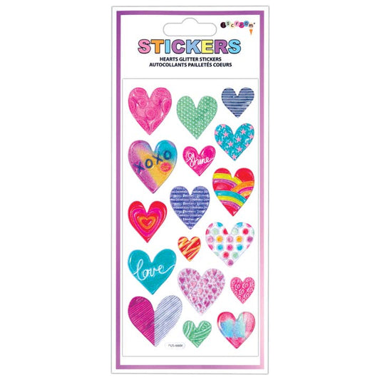 Hearts Glitter Stickers, Glitter Stickers, Stickers